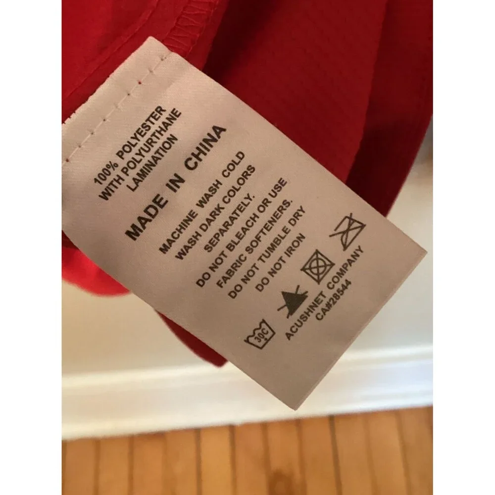 FOOTJOY MENS LARGE 1/4 ZIP JACKET WINDBREAKER RED NAVY